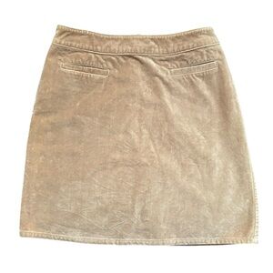 Vintage J. Crew Velveteen Mini Skirt Tan 90s Grunge Y2K Preppy Academia Size 4
